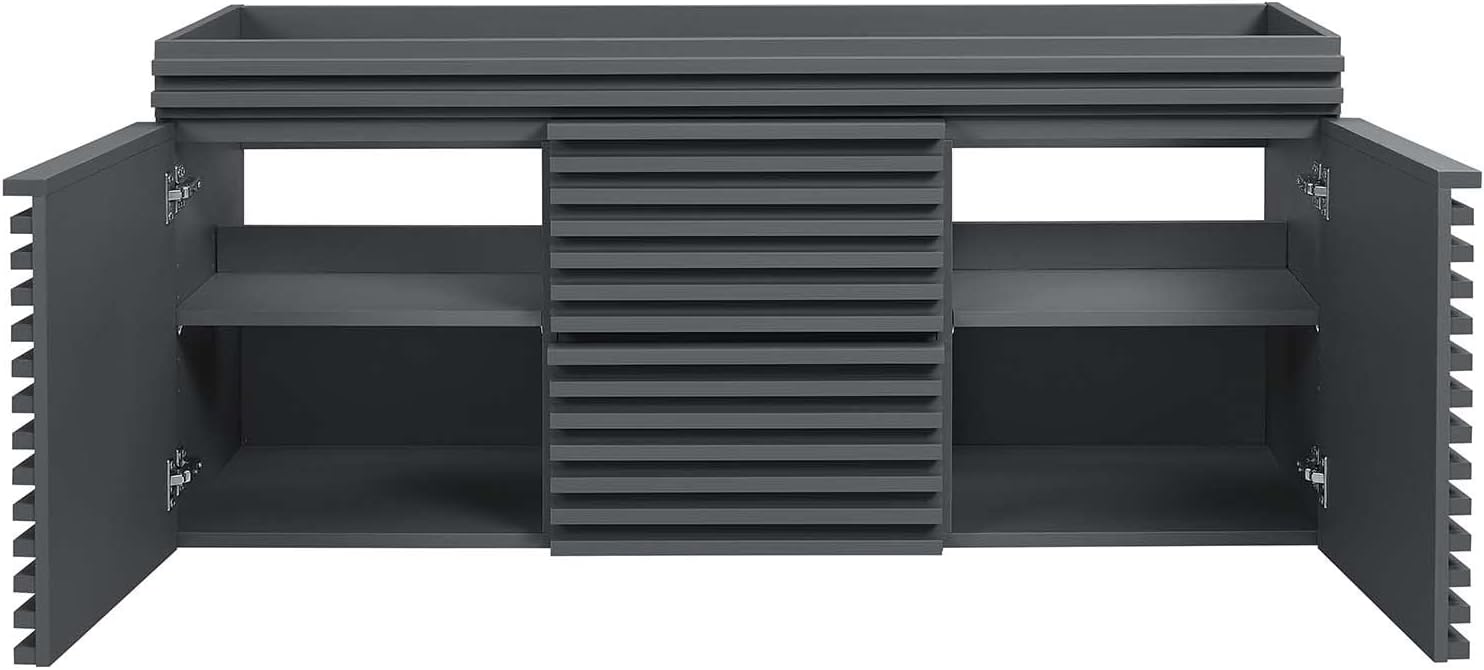 Double Sink Compatible (Not Included) Bathroom Vanity Cabinet in Gray