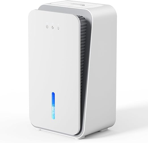 Dehumidifier with Auto Shut Off, 7-Color LED Light Built-in Aromatherapy Diffuser (White)