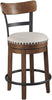 Valebeck Rustic Farmhouse  Counter Height Swivel Bar Stool, Brown