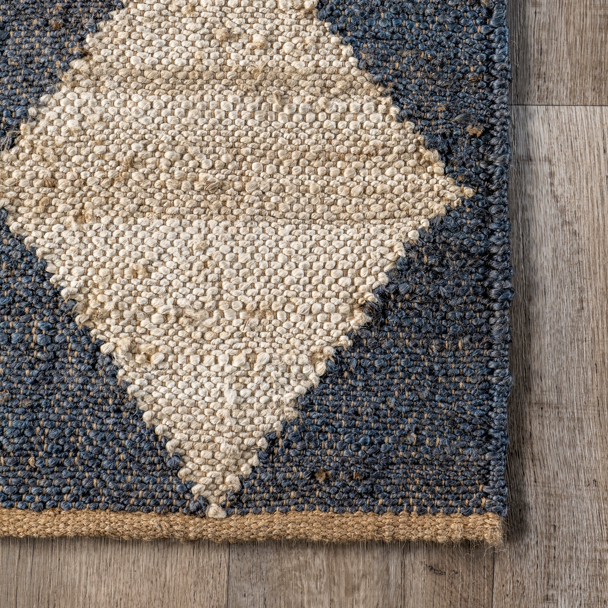Diamond Checkerboard Jute Area Rug 5'x8'