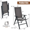 2 Pack Folding Dining Chairs Adjustable Reclining Back Chairs Suitable for Outdoor & Indoor Gray