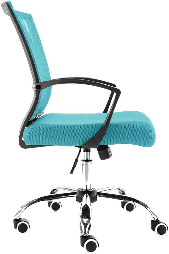 Zuna Mid-Back Office Task Chair - Ergonomic Back Supporting Mesh Back Desk Chair (Black/Aqua)