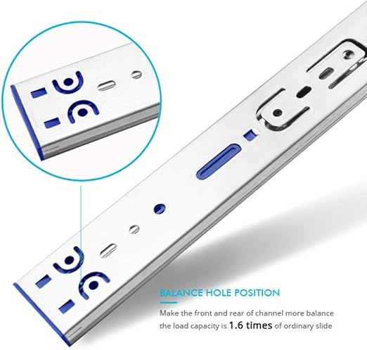 10 Pairs of 16 Inch Hardware 3-Section Soft Close Full Extension Ball Bearing Side Mount Drawer Slides, 100 LB Capacity Drawer Slide