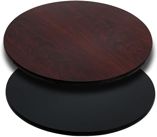 Glenbrook  Round Table Top with Black or Mahogany Reversible Laminate Top