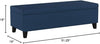 York Fabric Storage Ottoman, Navy Blue