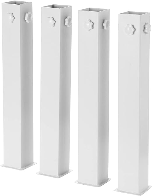 Suprima Ultimate Height Bed Risers - Carbon Steel - White (Set of 4)