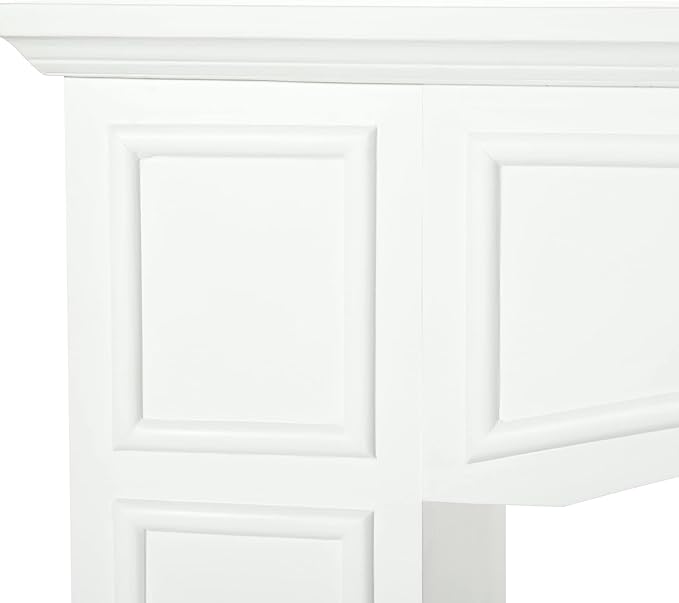 Modern Fireplace Mantel, Surround Mantels for Fireplace with Decorative Pattern Interior Width White