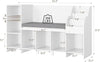 Kids Bookshelf with Reading Nook, Seat Cushion, Adjustable Shelf, Storage Bench, Book Rack