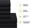 7 Piece Comforter Set Bag Solid Color All Season Soft Down Alternative Blanket & Luxurious Microfiber Bed Sheets, Black, Queen