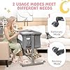 Bassinet Bedside Sleeper, 3 in 1 Folding Crib w/Adjustable Height, Mattress, Lockable Wheels, Storage Pocket & Carry Bag for Infant Newborn, Stationary & Rock, Portable Baby Bassinet (Grey)