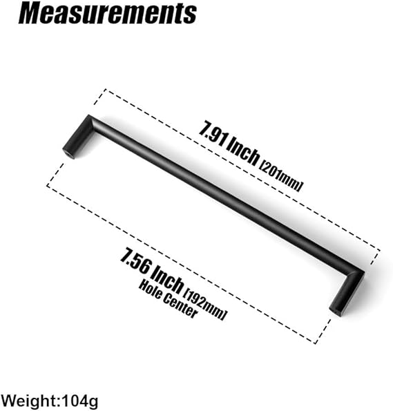 6 Pack Modern Cabinet Pulls Matt Black