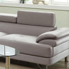 Bobkona Isidro Faux Leather sectional, Light Grey