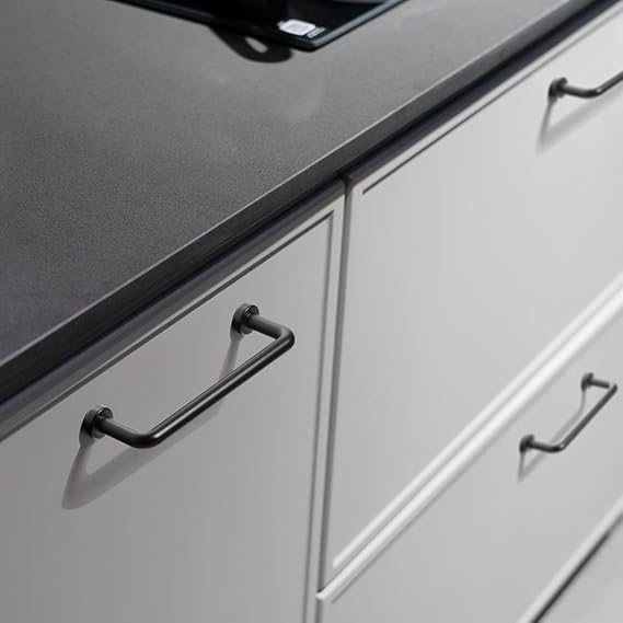 6-Pack Matte Black Modern Cabinet Pulls Solid