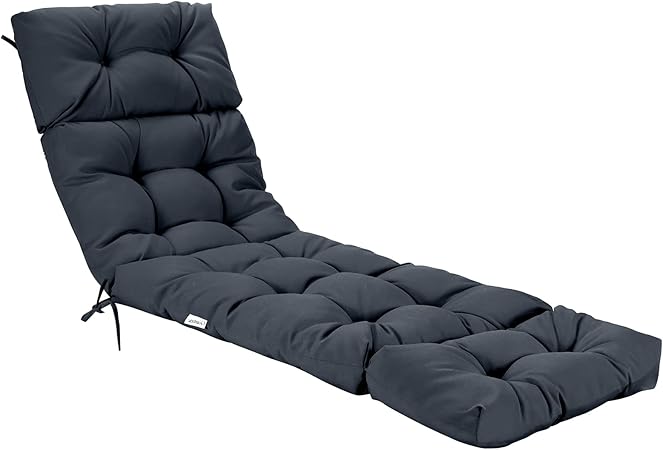 Lounge Chair Cushion, Outdoor & Indoor Padded Cushion, Grey