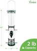 Bird Feeder, 2 Pack Classic Tube Bird Feeders for Outdoors Hanging Bird Feeder with 6 Feeding Ports, 2LB Seed Capacity Wild Bird Feeders