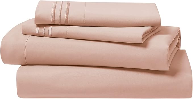 4 Piece Bed Sheet Set, Luxury Soft Full, Peach