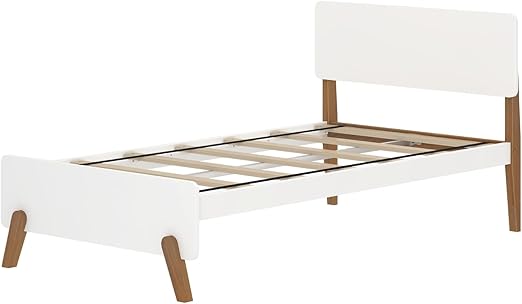 Max and Lily TWIN Mid-Century Modern Solid Wood Platform Bed