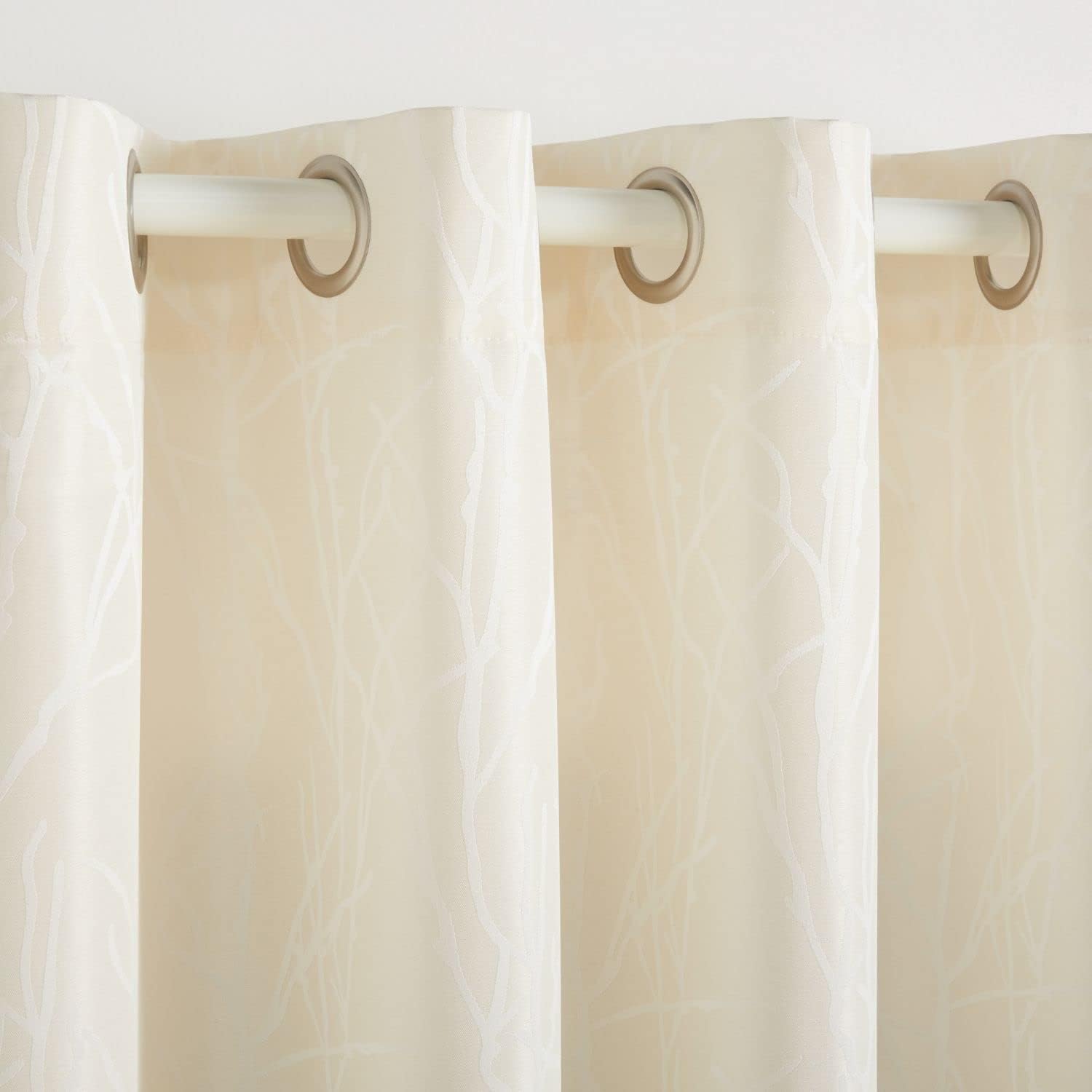 Finesse Branch Print Grommet Top Curtain Panel Pair