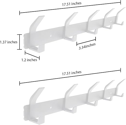 2 Pack Coat Rack Wall Mount with 5 Double Hooks for Hanging Heavy Duty, Thick Metal Rust Resistant Coat Hooks, Towel Clothes Jacket Coat Hanger, Hat Rack for Wall (White)