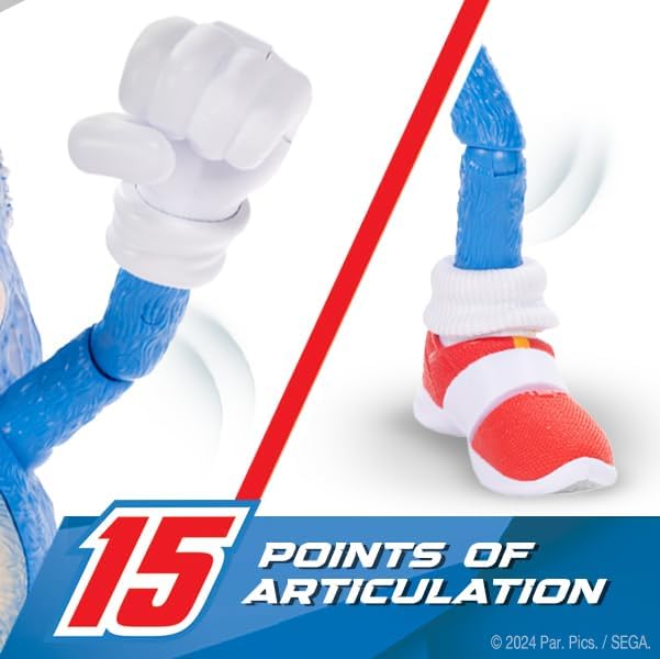 3 Ultimate Talking Sonic 12-Inch Figure, Features 30+ Iconic and Humorous Phrases and Sounds from The Movies, Light-Up Eyes and Quills
