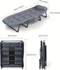1pc Deluxe Sleeping Cot Bed, 6 Adjustable Positions, Portable & Foldable Folding Cots for Sleeping with Pillow, Heavy Duty Sturdy Frame, for Camp, Travel, Beach, Patio