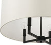 4-Light Chandelier, Matte Black, Beige Fabric  for Dining Room, Ceiling Light Fixture, Lights for Room Décor, Bulb Not Included