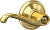 Flair Door Lever, Bed & Bath Privacy Lock, Bright Brass