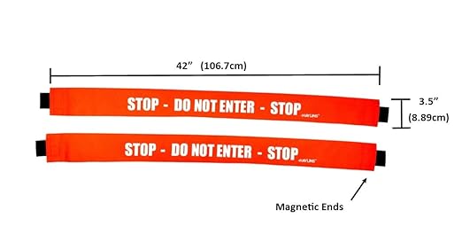 Do Not Enter Sign with Magnetic Ends English and Spanish Door Barricade Barrier (2 Pack)