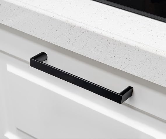 6 Pack Modern Cabinet Pulls Matt Black
