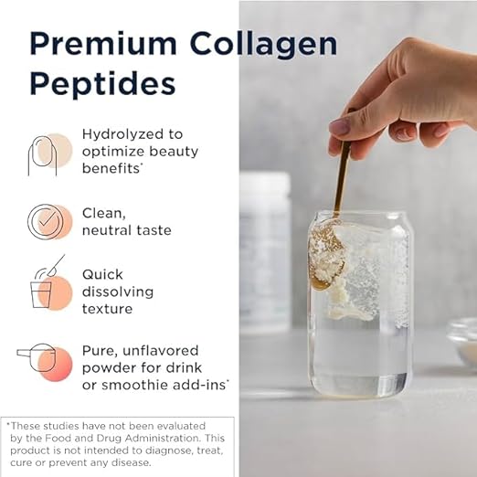 Whole Beauty Collagen - Collagen Peptides, Silica & Biotin Powder to Support Hair Skin and Nails - Support Hair Strength & Fullness (30 Servings)