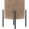 Kai Coastal Minimalist Rattan LED Table Lamp Modern Contemporary Bedside Desk Nightstand Lamp, Brown