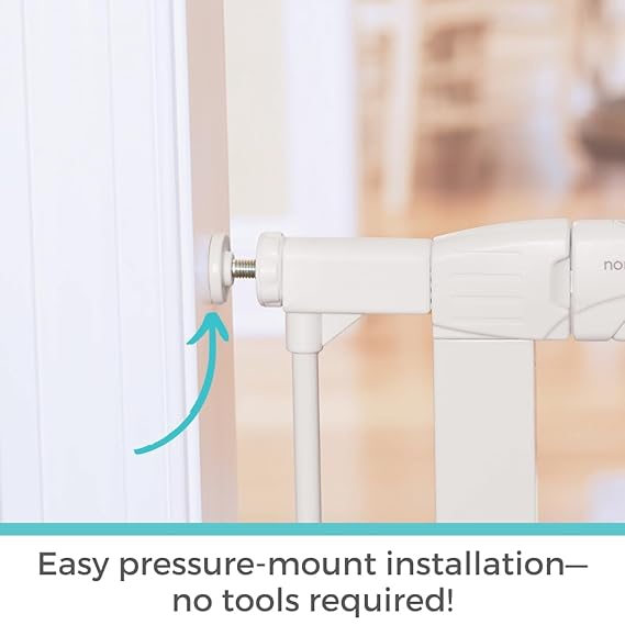 Bright Choice Auto Close Baby Gate: Pressure Mounted White