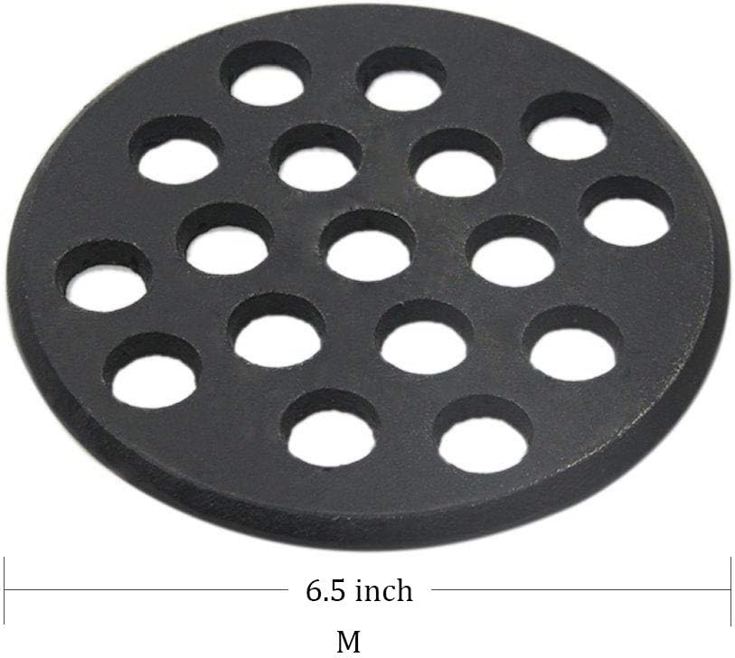 Round cast Iron Bottom Grate for Big Green Egg, BBQ high Heat Charcoal Plate fit for S/Mini/Medium Big Green Egg fire Grate Grill Charcoal Replacement Parts