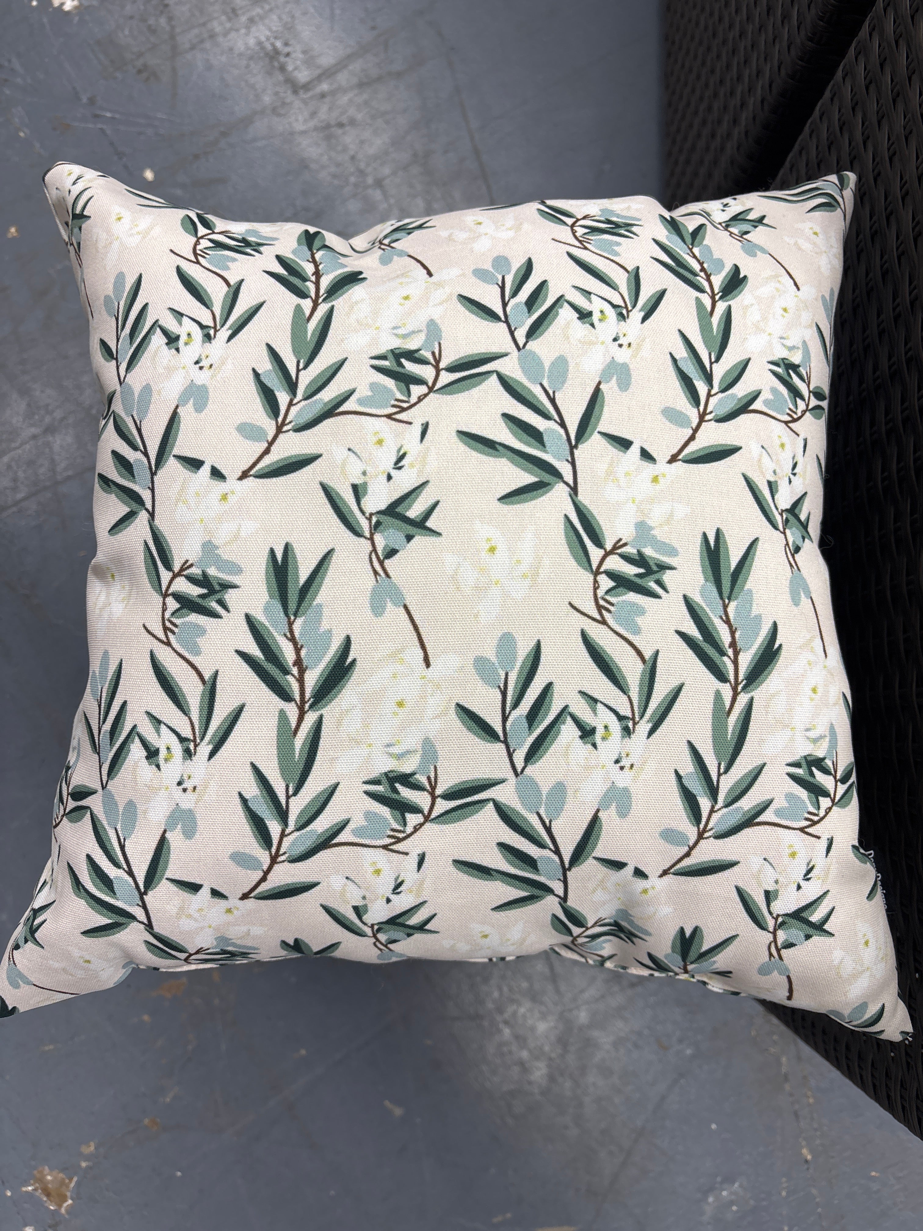 Holli Zollinger Bloom Outdoor Throw Pillow Olive Green SHOWROOM ITEM