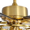 5-Blade Vintage Gold Ceiling Fans with Crystal Light Remote Control - Gold