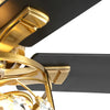 5-Blade Vintage Gold Ceiling Fans with Crystal Light Remote Control - Gold