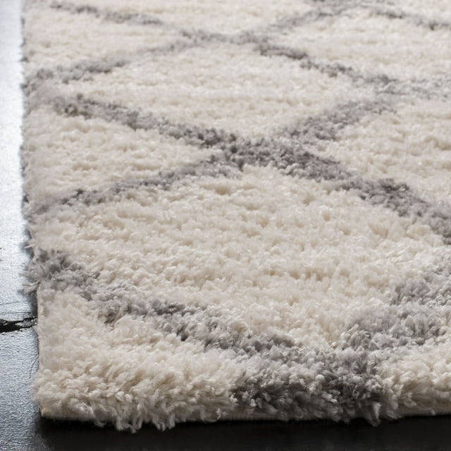 Berber Shag Collection BER215B Ivory / Grey Rug