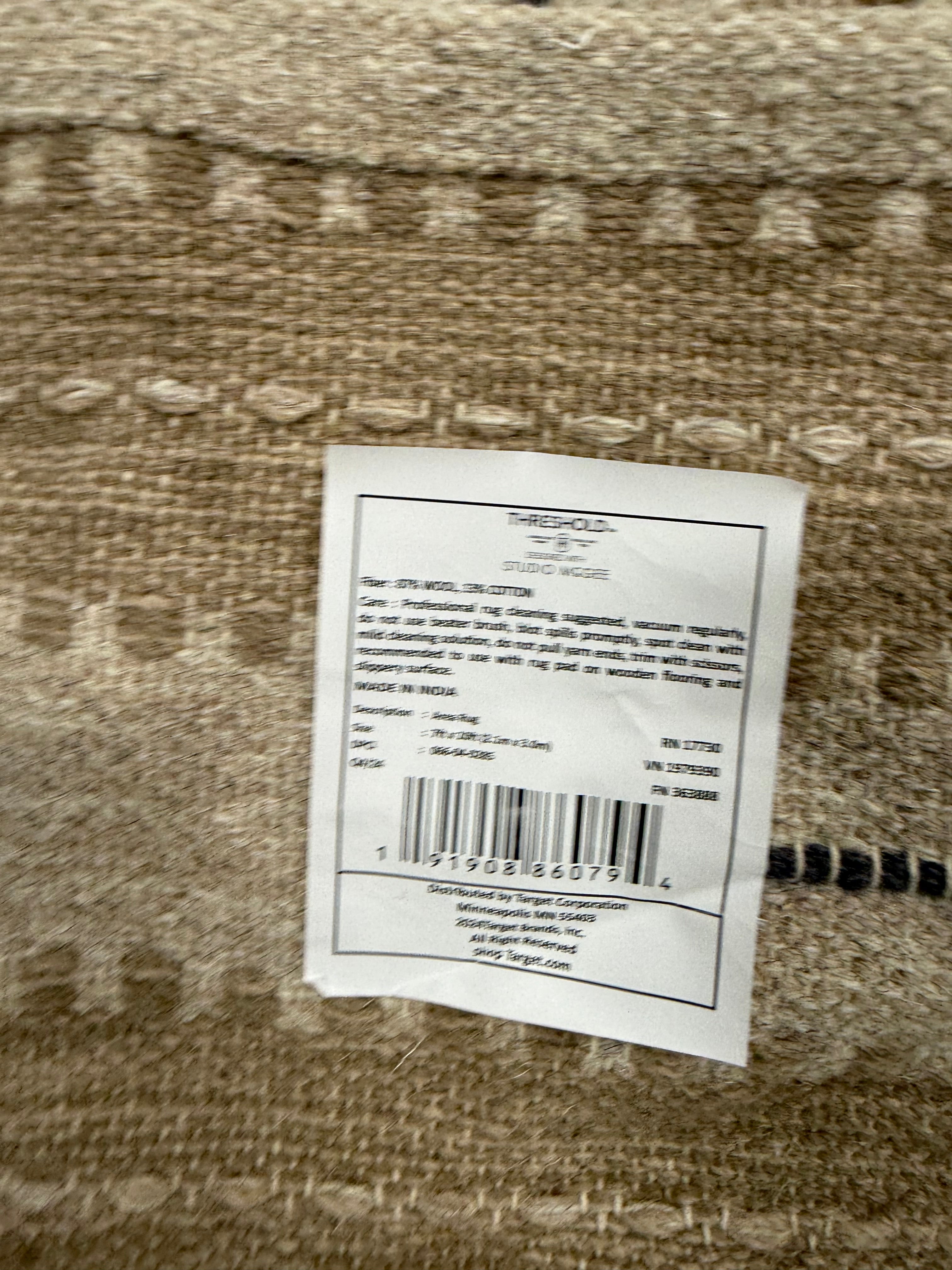 Striped/Clipped Yarn Rug Beige