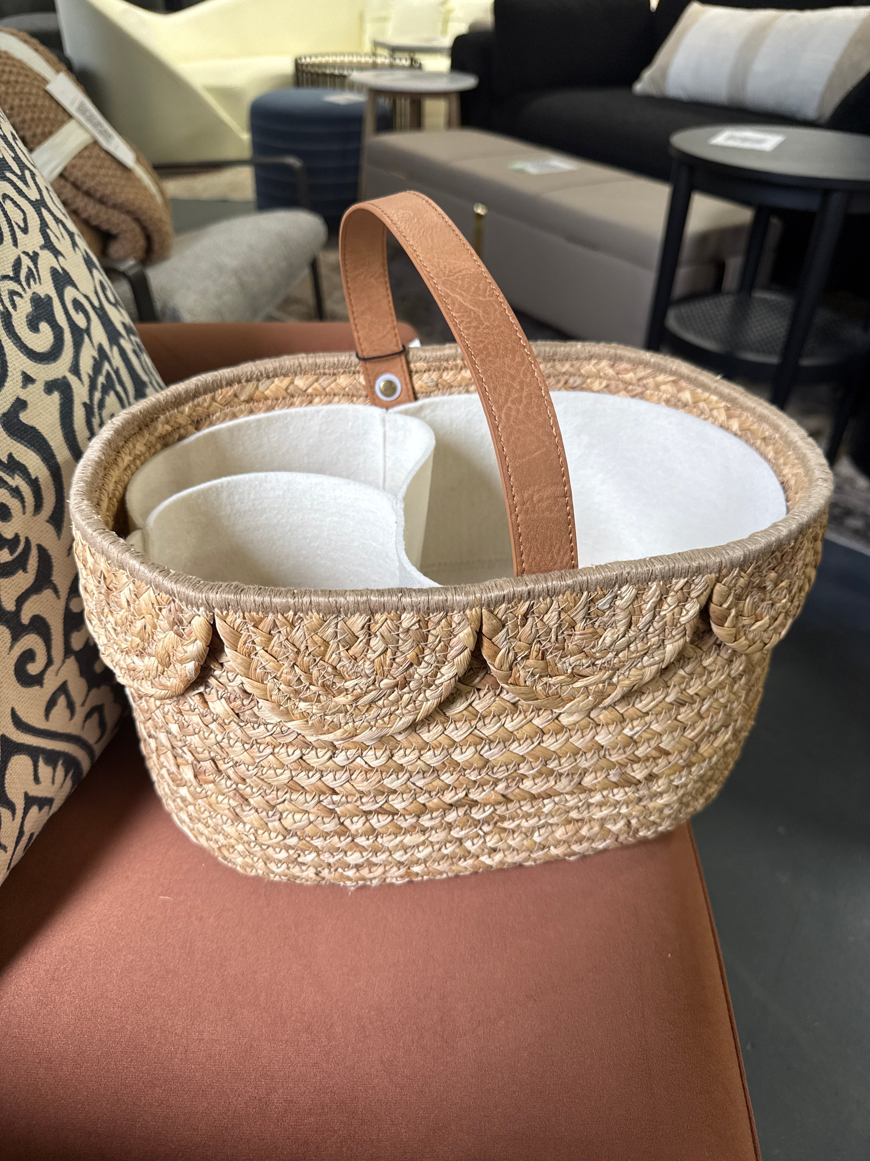 Natural Woven Scalloped Baby Diaper Caddy - Hearth & Hand™ with Magnolia SHOWROOM ITEM