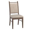 Alta Wood Finish Beige Fabric Dining Chair, Set of 2, Walnut