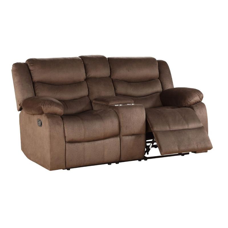 Angelina - Dark Brown Loveseat With Console SHOWROOM ONLY ITEM