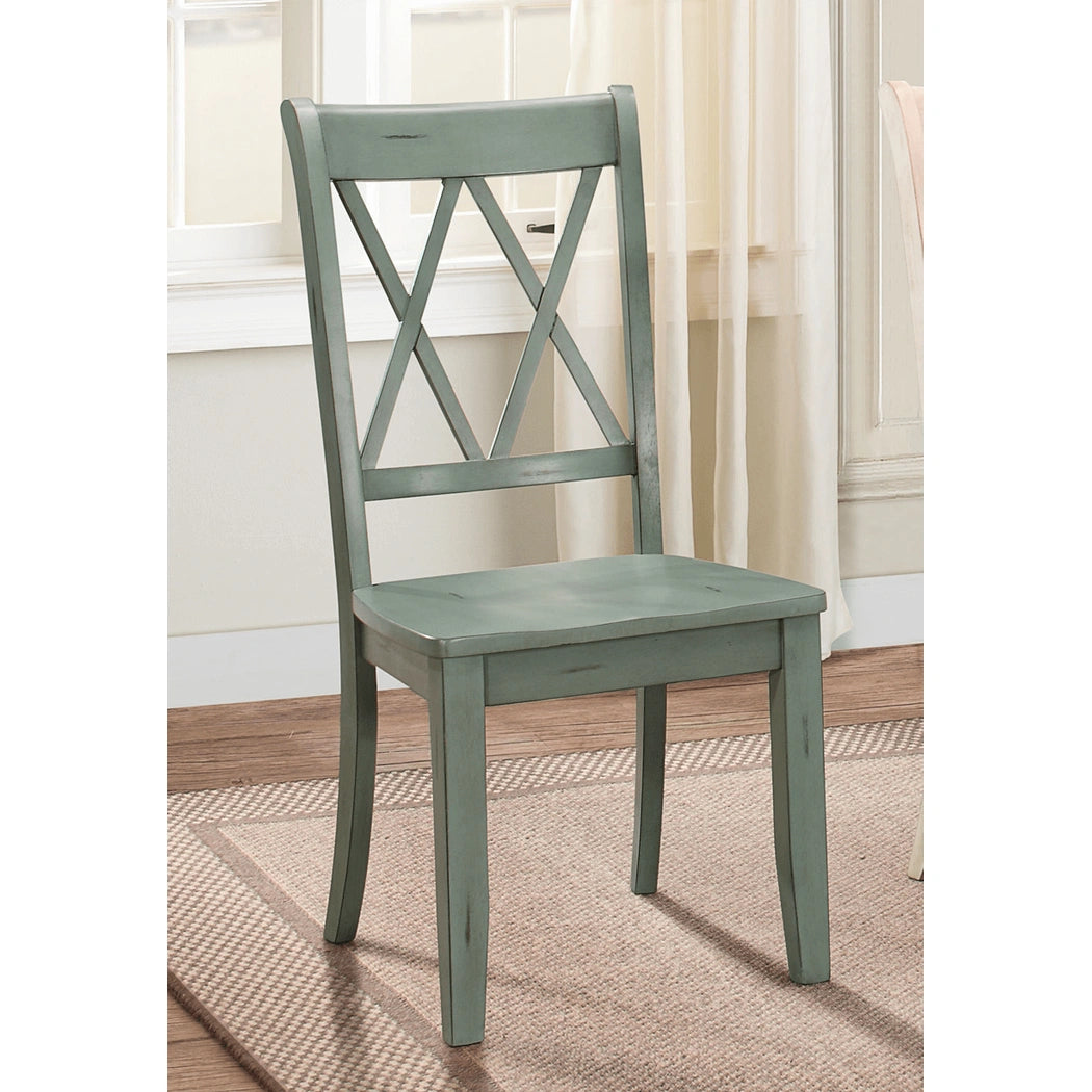 Wood Dining Chair, Teal (Set of 3)