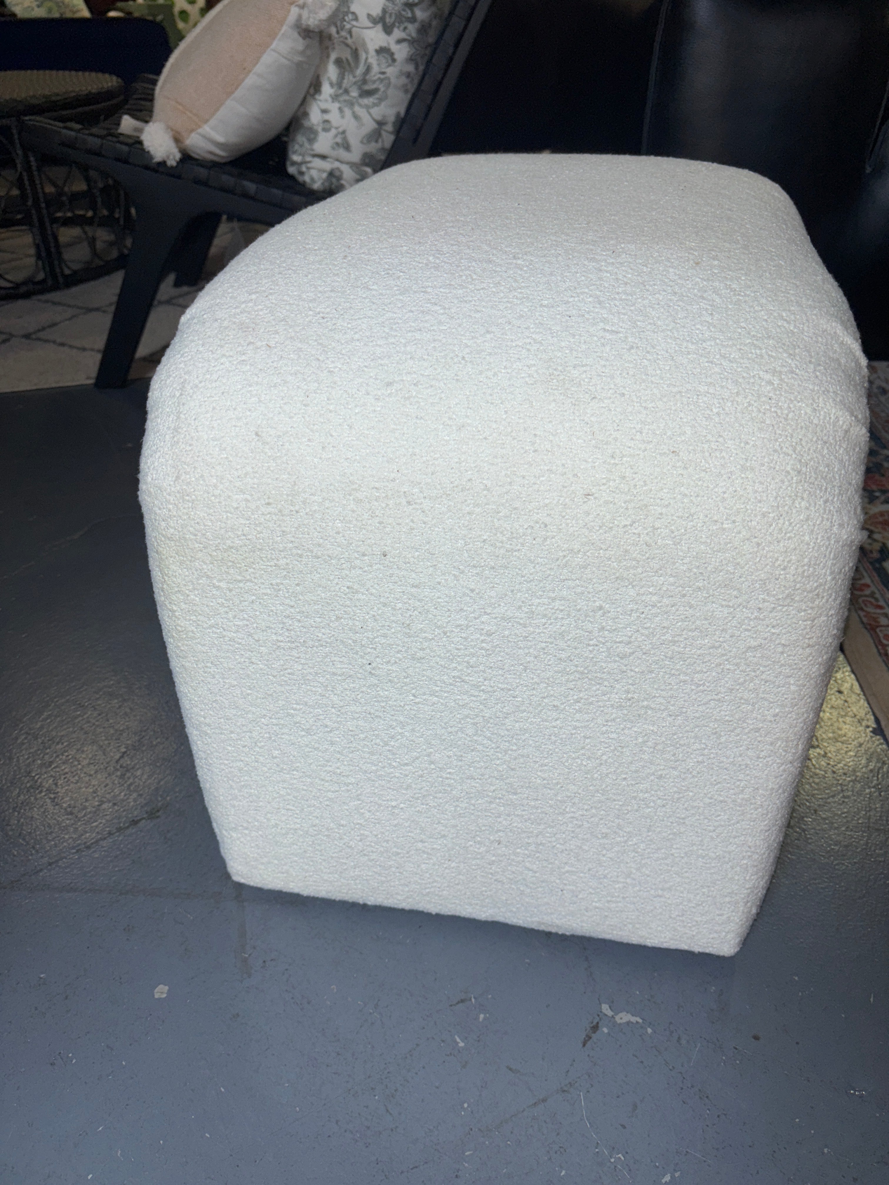 Cicely Waterfall Ottoman - Cream Boucle SHOWROOM ITEM