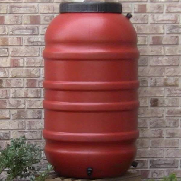 55 Gallons Gal. Weather Resistant Plastic Rain Barrel