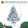 Pre-Lit Premium Snow Flocked Hinged Artificial Christmas Tree w/150 Lights