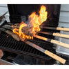 BBQ Skewers Stainless Steel Flat Metal Skewers with Wooden Handles