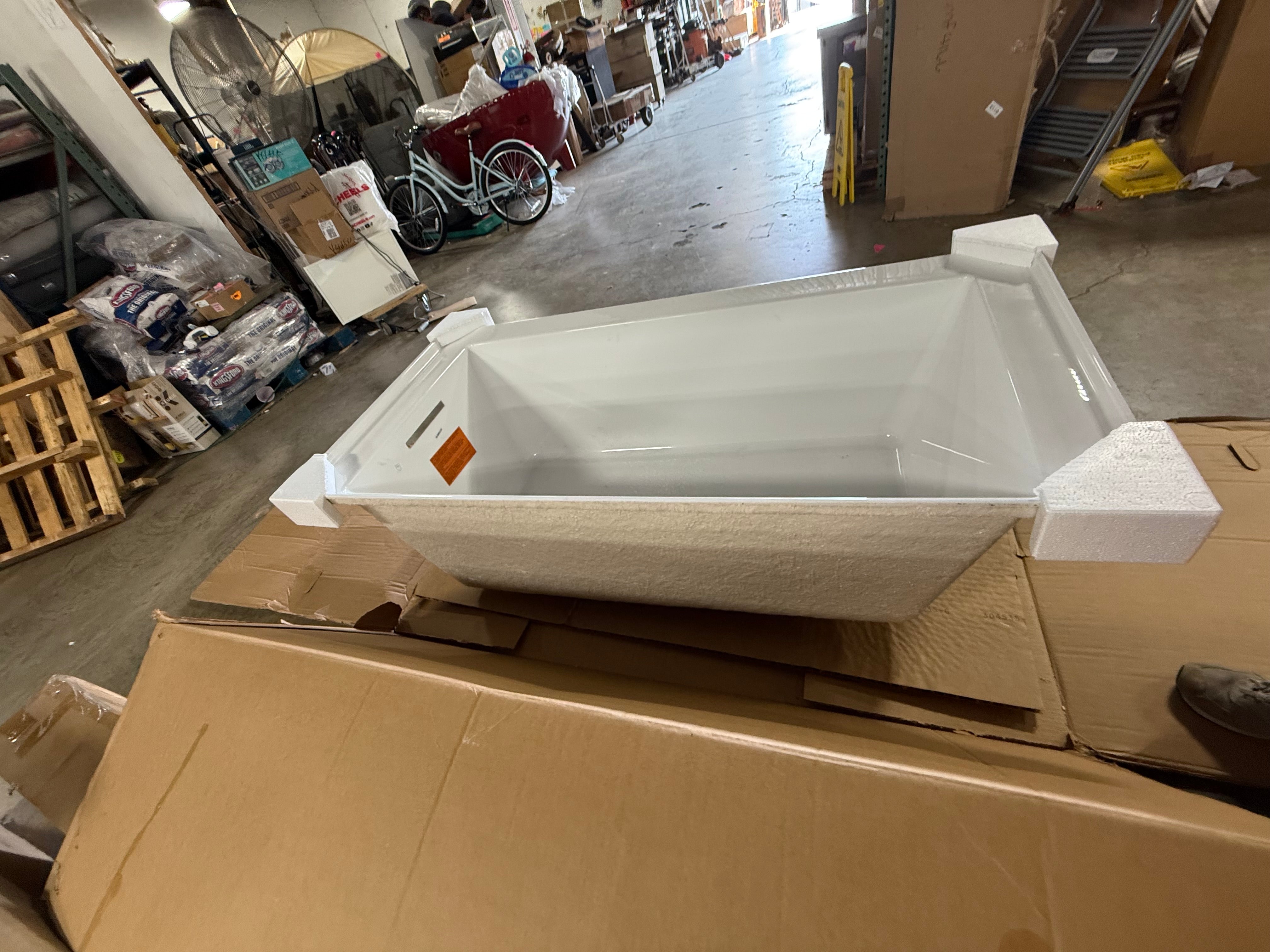 Underscore White Acrylic Rectangle Alcove Soaking Bathtub ( Right Drain )