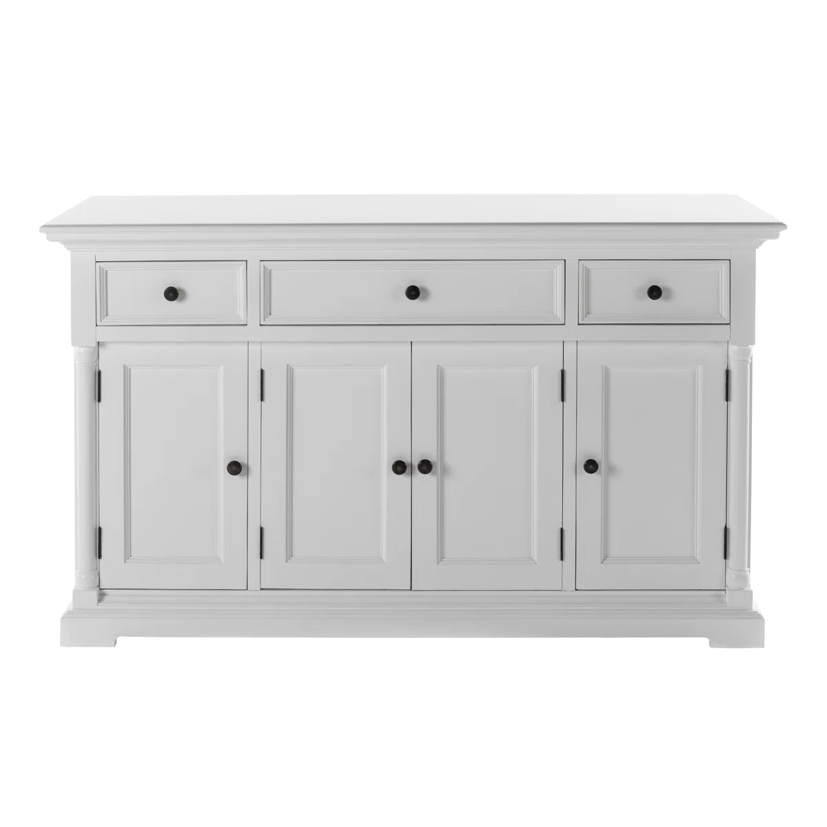 57" 3-Drawer Solid Wood Sideboard - White SHOWROOM ITEM