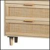 6-Drawers Rattan Storage Cabinet Rattan Drawer, Natural
