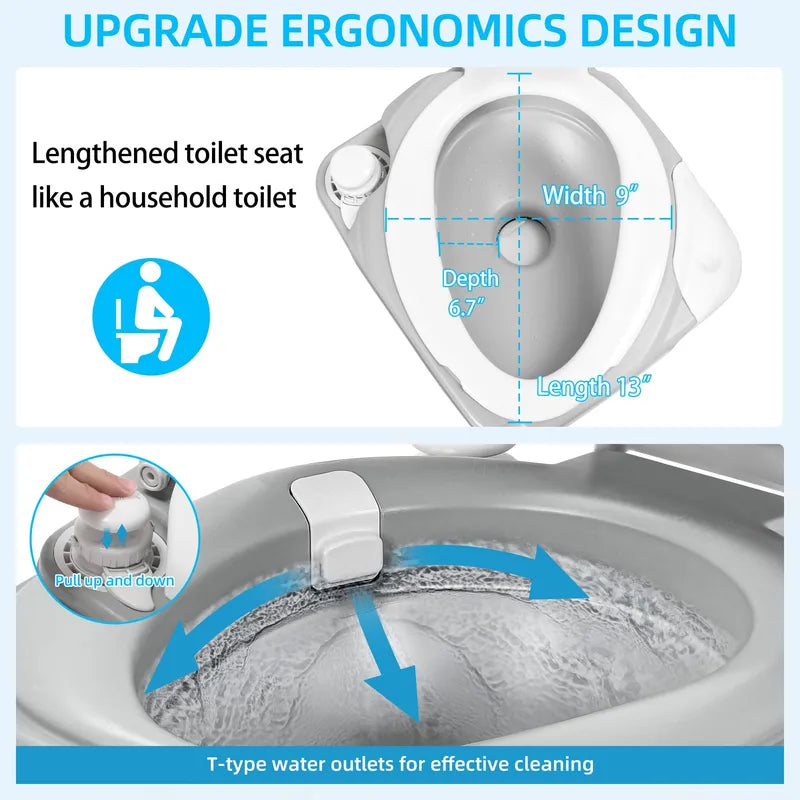 Diagonal Enlarged Portable Camping Toilet